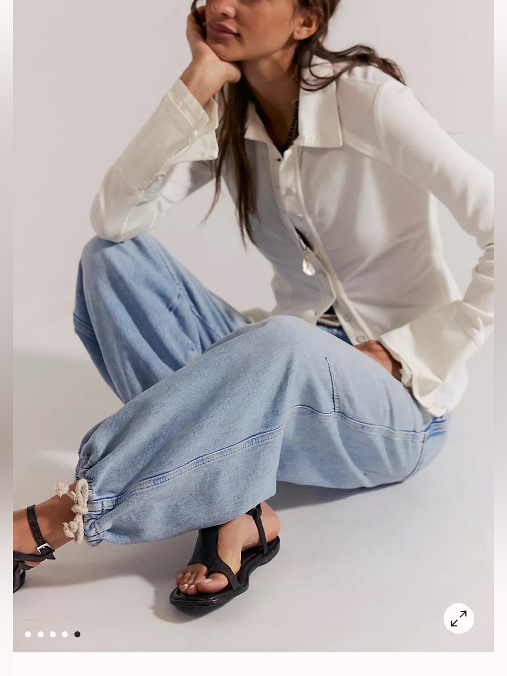 Free People We The Free Love Language Pull-On Jeans - Picture 3 of 9